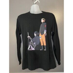 Naruto Shippuden Shirt Mens Medium Black Long Sleeve Delta Pro Weight Sasuke